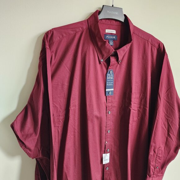 3XL Red Shirt Maroon Burgundy Jos A Bank New Oxford Button Down Traditional Fit - Picture 9 of 16